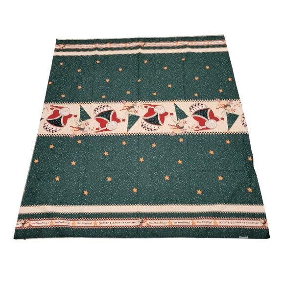 Christmas Fabric Panel Featuring Santa Claus and Reindeer Quilting 57.5 x 51 - Picture 1 of 5